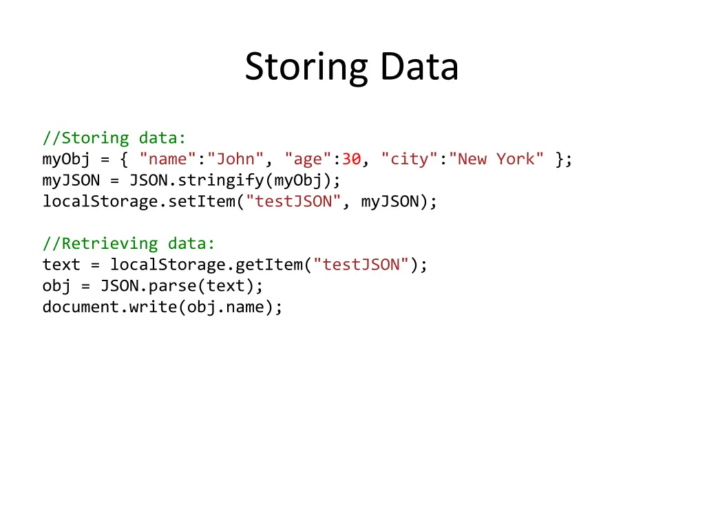 storing data 1