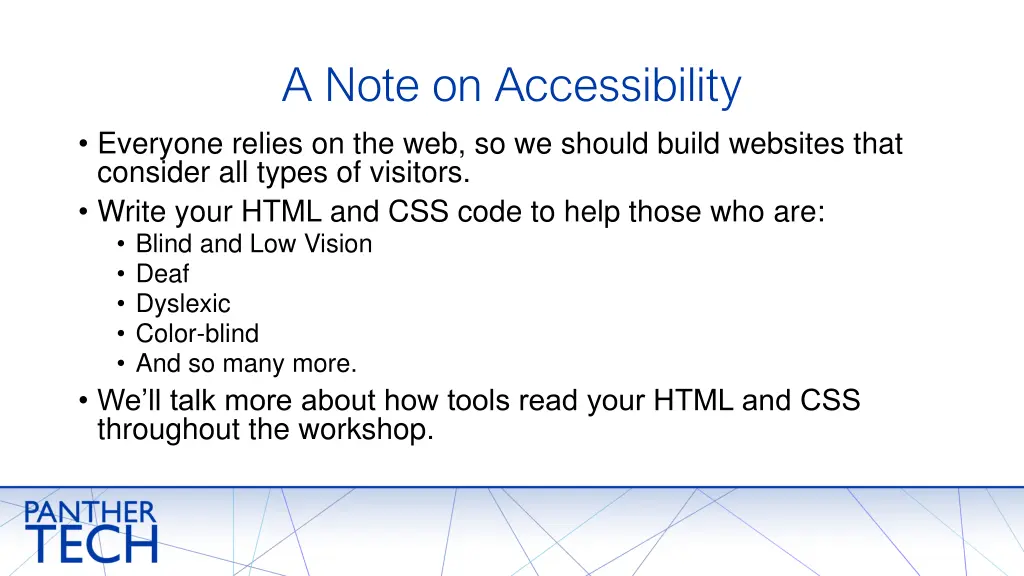 a note on accessibility everyone relies