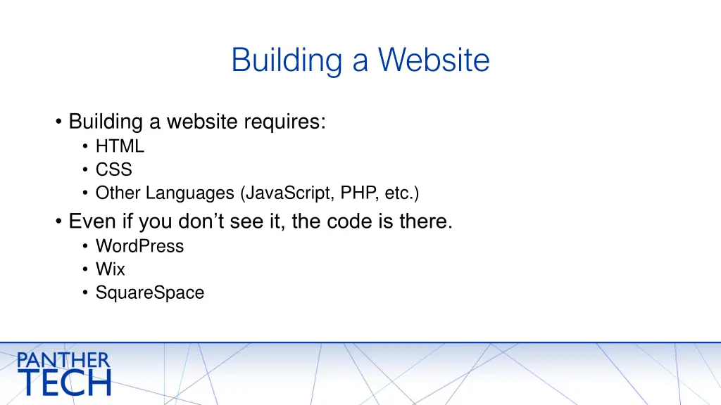 building a website