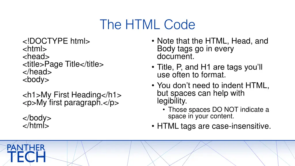 the html code