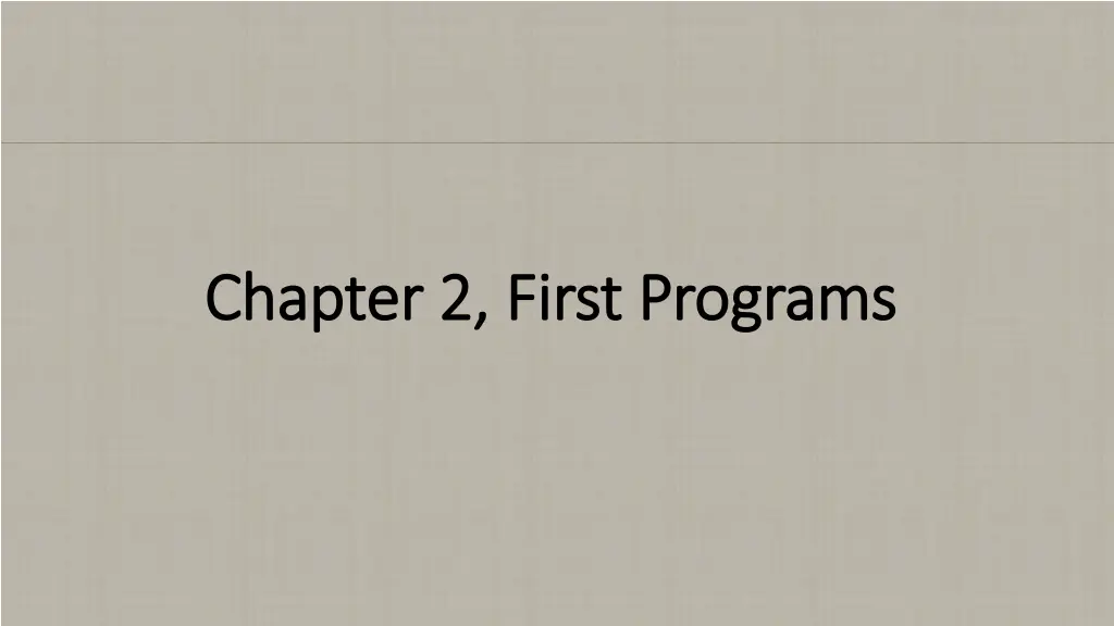chapter 2 first programs chapter 2 first programs