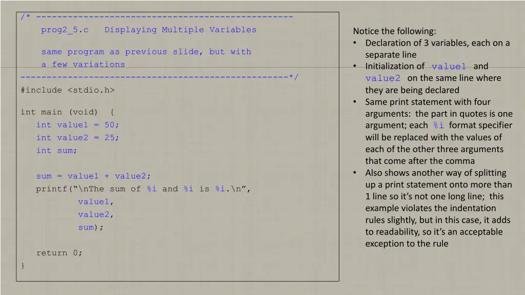 prog2 5 c displaying multiple variables 1