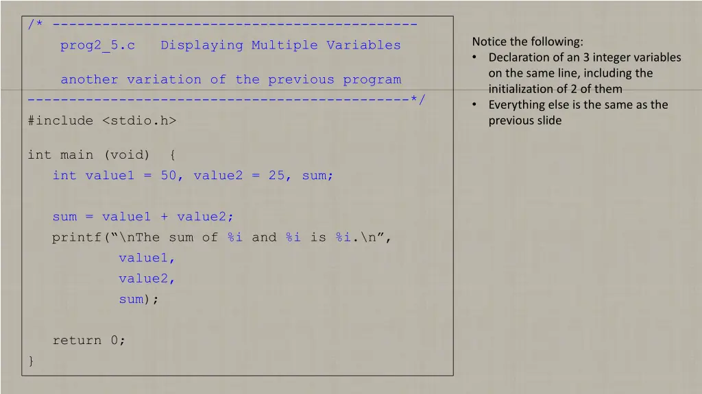 prog2 5 c displaying multiple variables 2