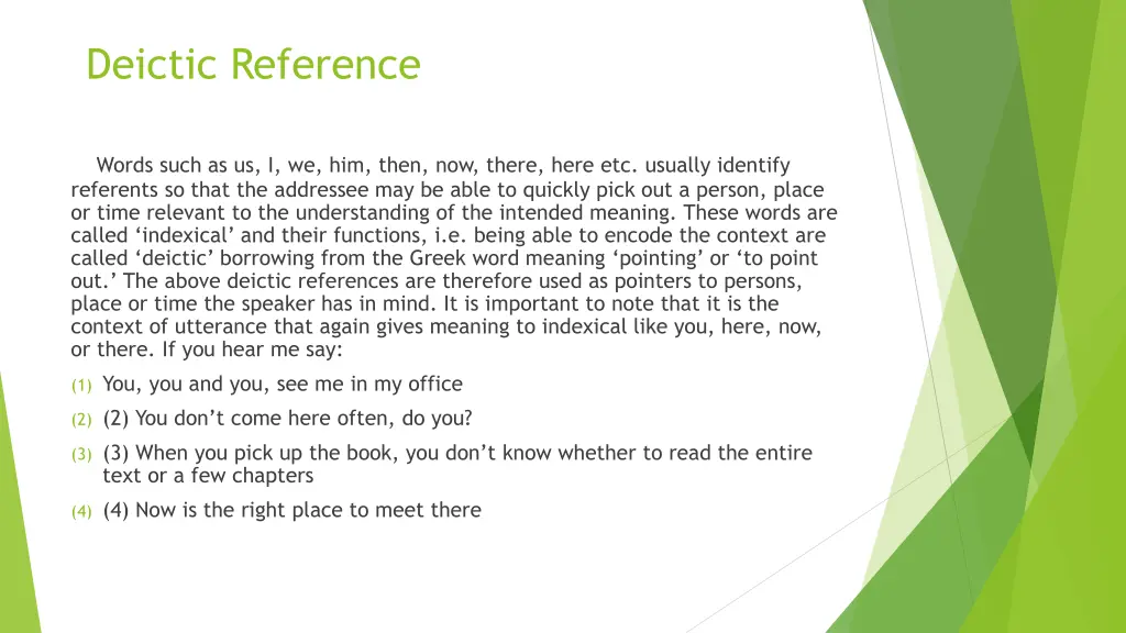 deictic reference