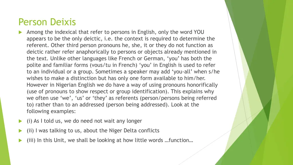 person deixis among the indexical that refer