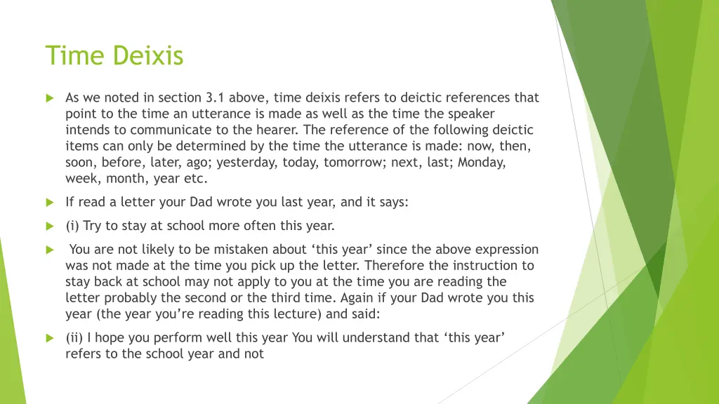 time deixis