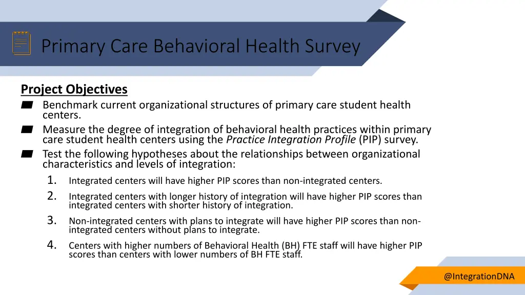 primary care behavioral health survey