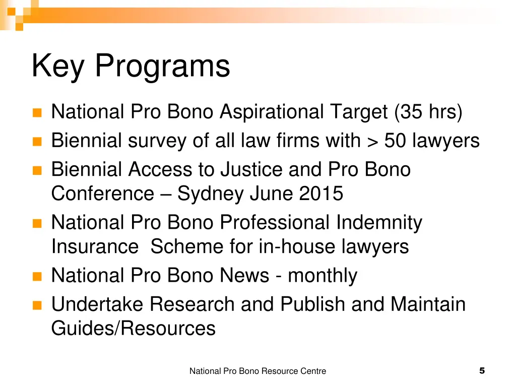 key programs
