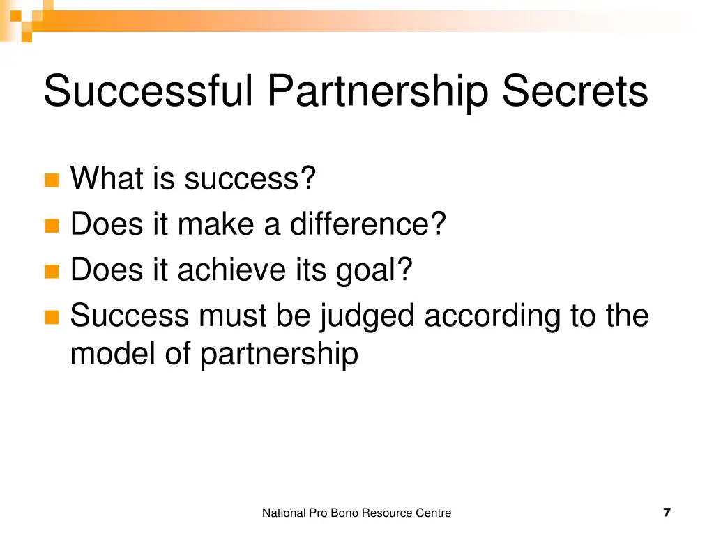 successful partnership secrets