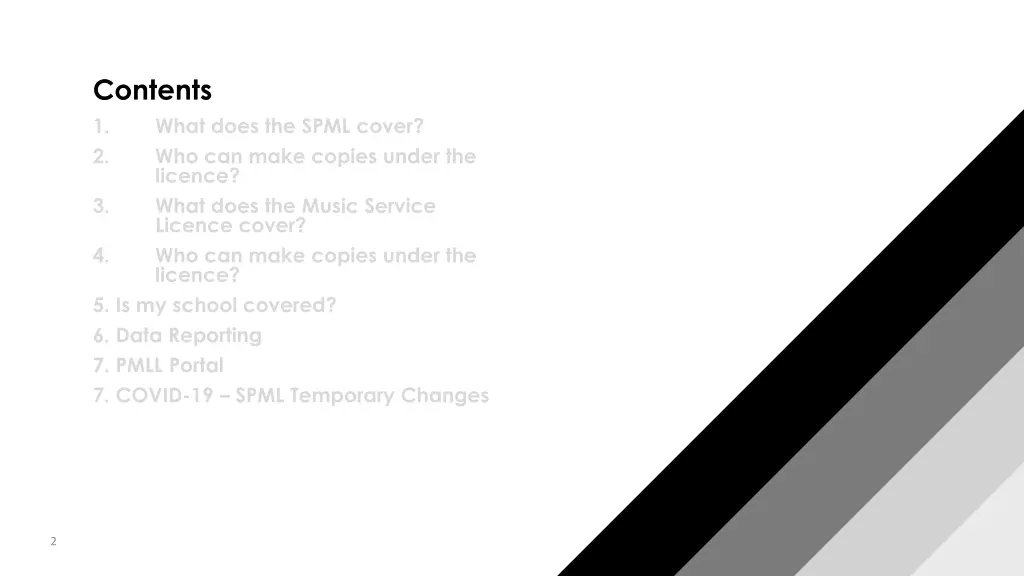 contents 1 what does the spml cover