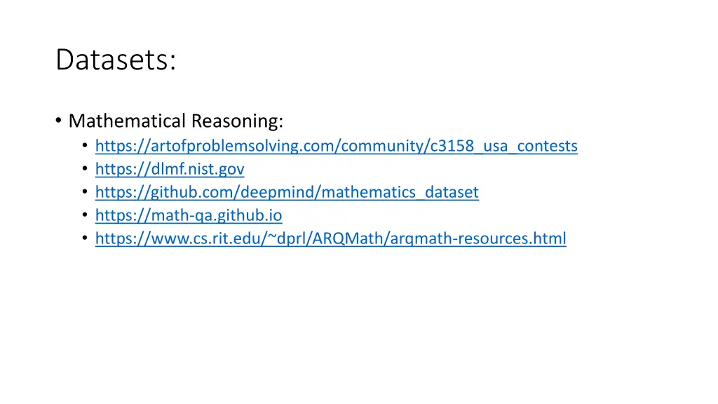 datasets