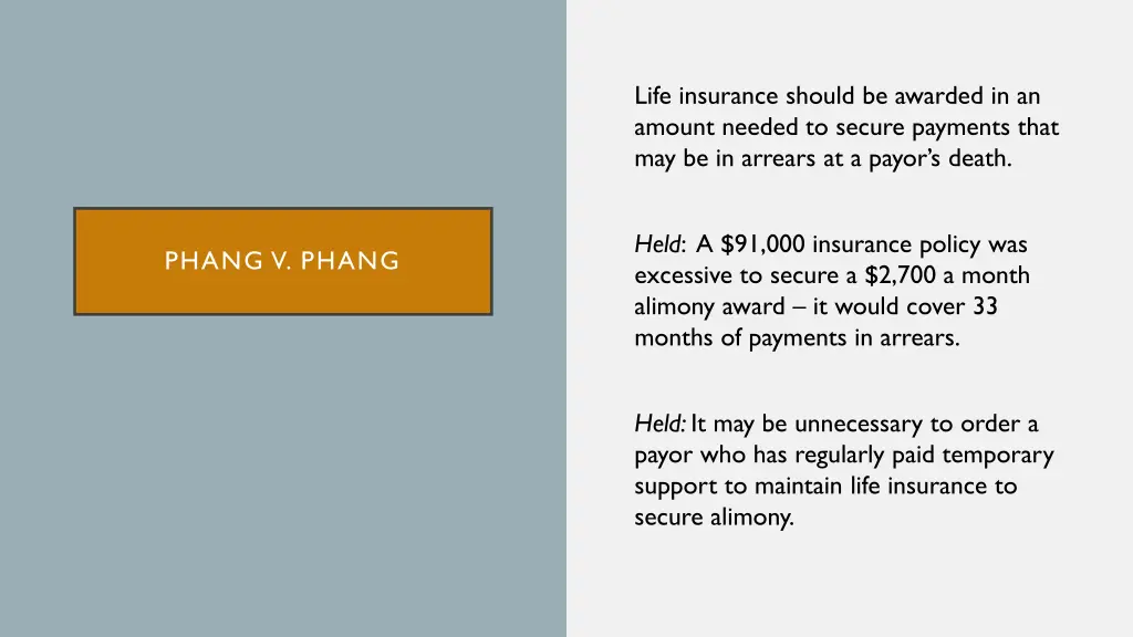 life insurance should be awarded in an amount