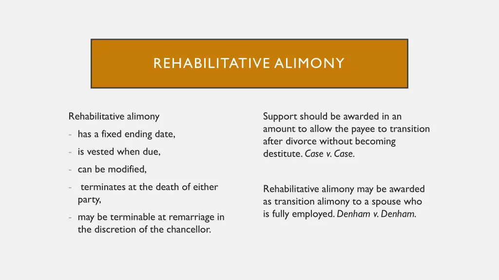 rehabilitative alimony