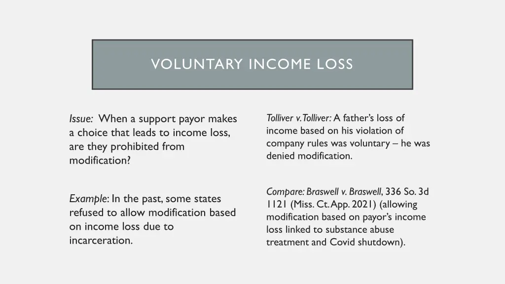 voluntary income loss