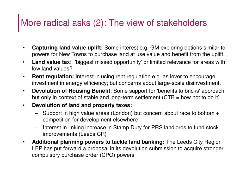 more radical asks 2 the view of stakeholders