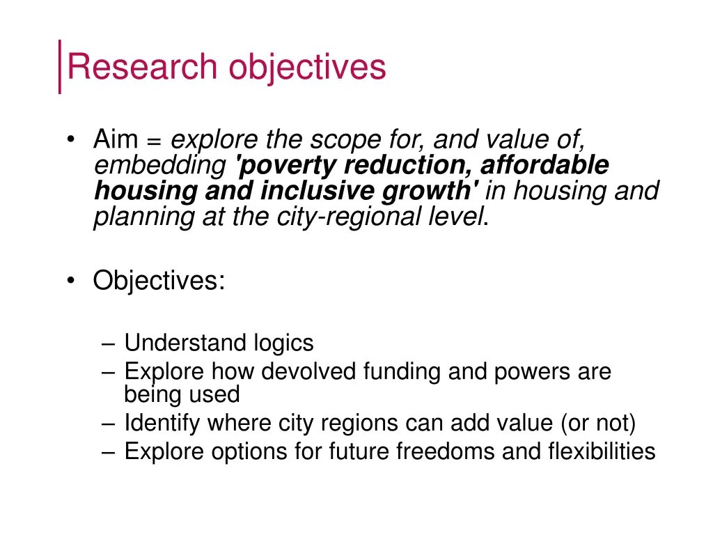 research objectives