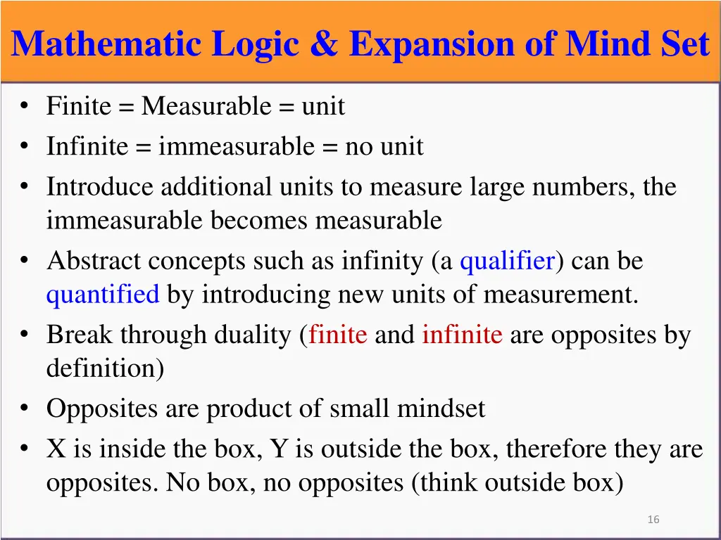 mathematic logic expansion of mind set