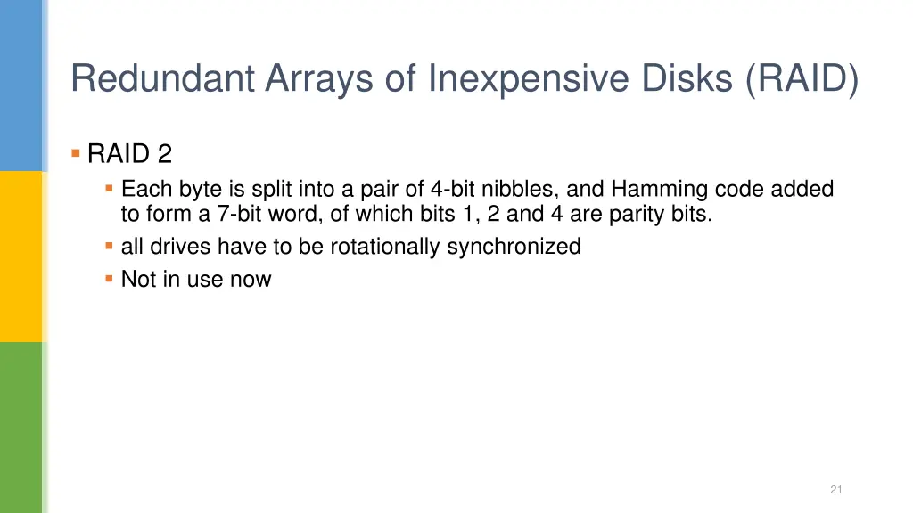 redundant arrays of inexpensive disks raid 3