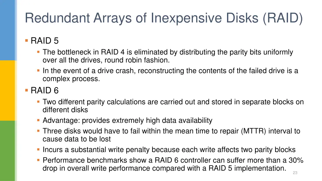 redundant arrays of inexpensive disks raid 5