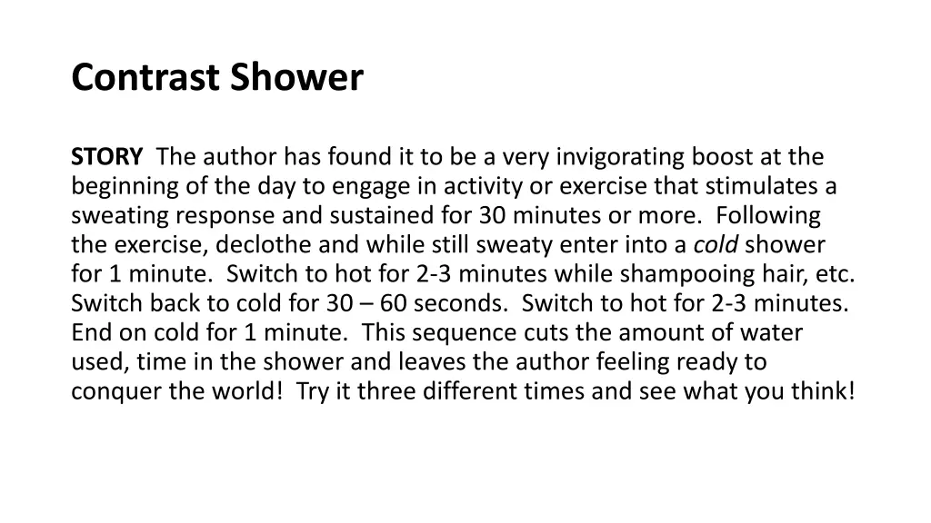 contrast shower 17