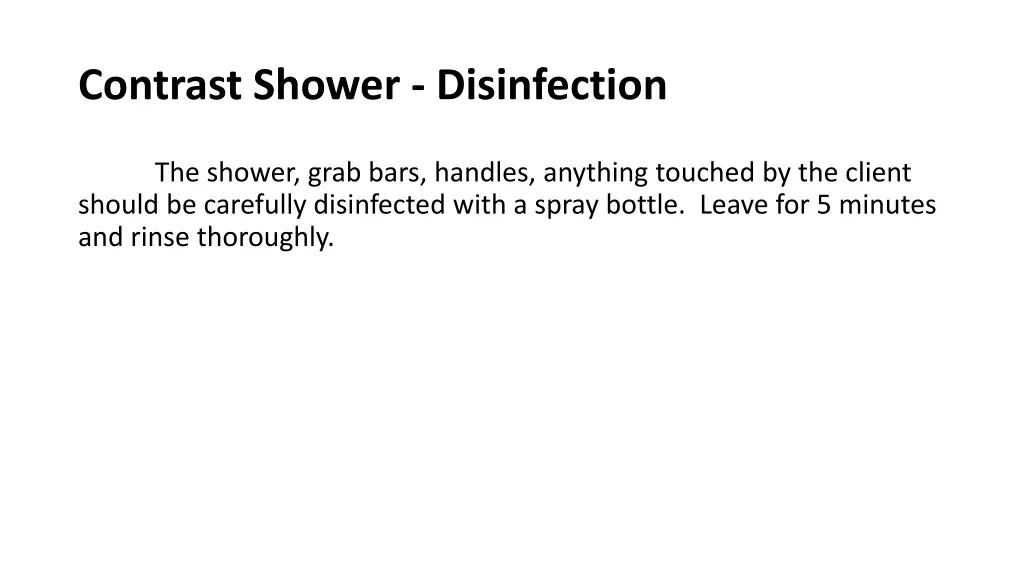 contrast shower disinfection