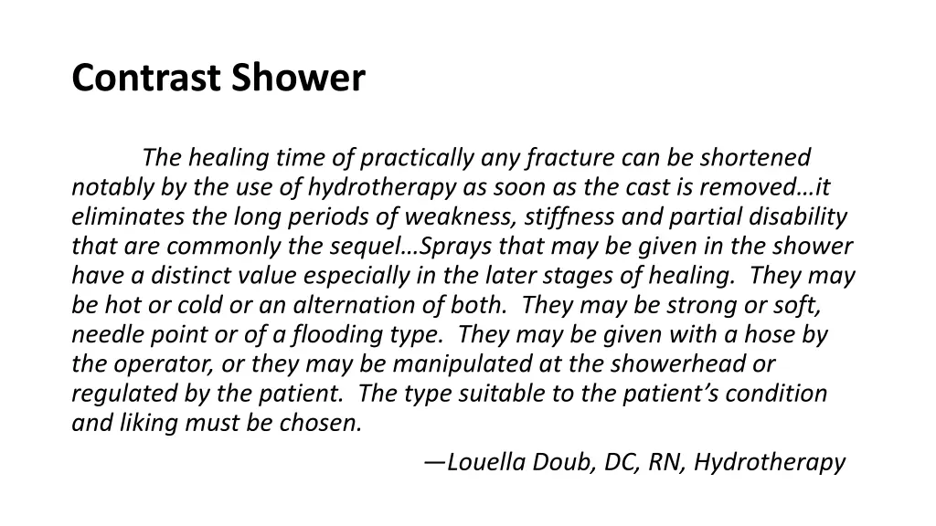 contrast shower