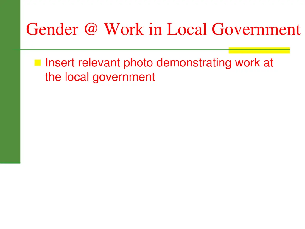 gender @ work in local government