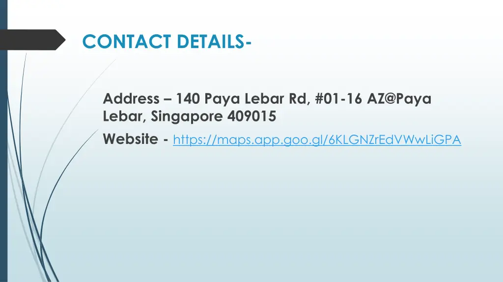 contact details