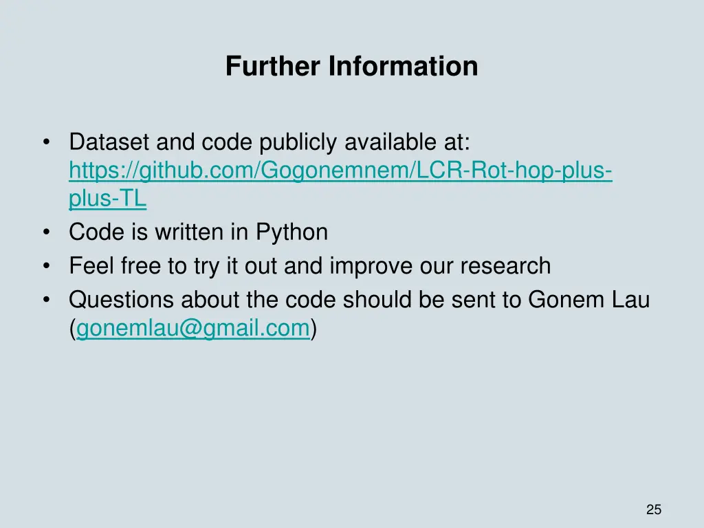 further information