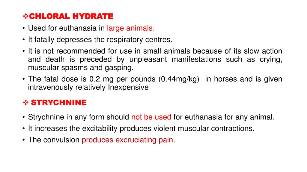 chloral chloral hydrate used for euthanasia
