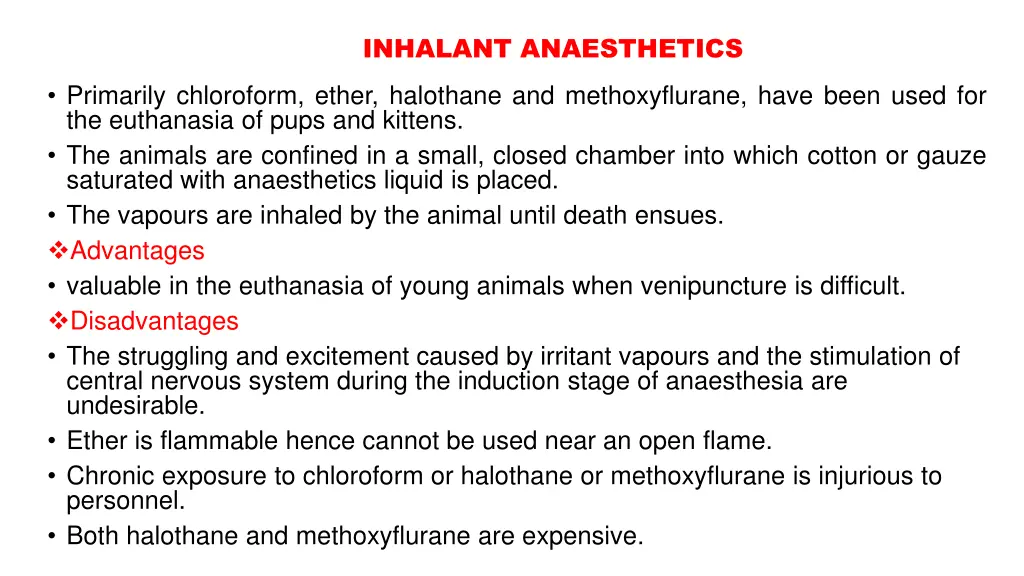 inhalant anaesthetics