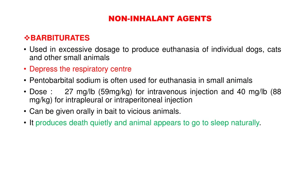 non inhalant agents