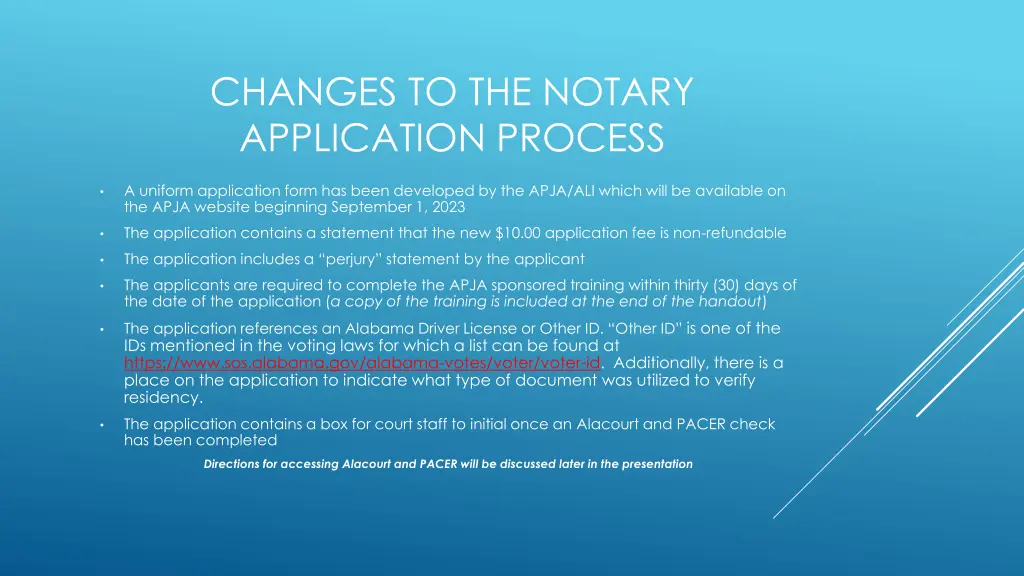 changes to the notary application process