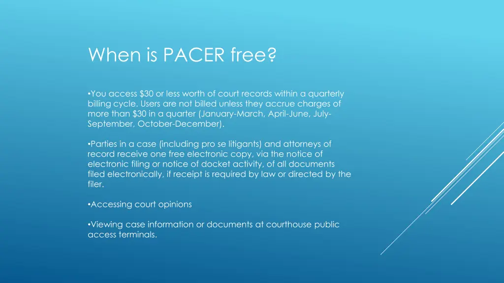 when is pacer free