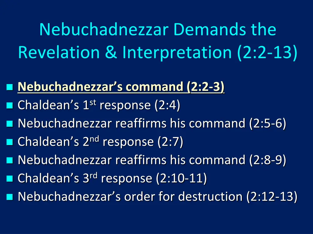 nebuchadnezzar demands the revelation 1