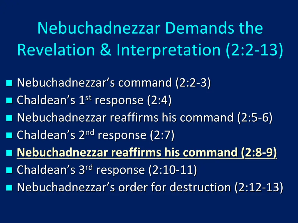 nebuchadnezzar demands the revelation 5