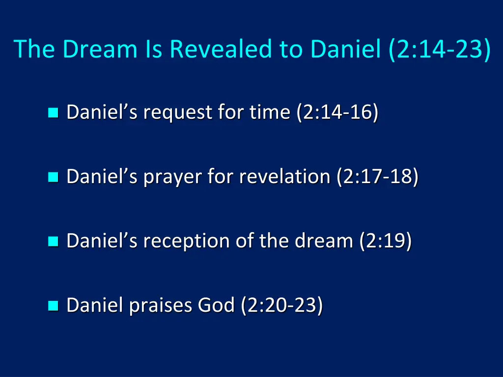 the dream is revealed to daniel 2 14 23