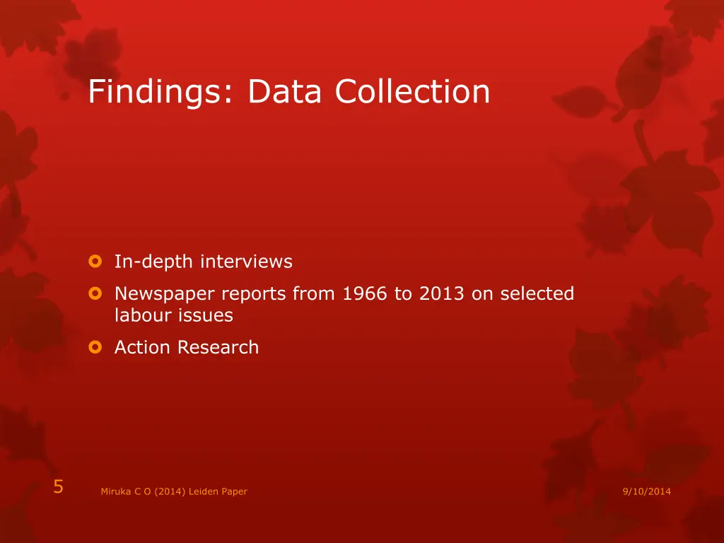 findings data collection