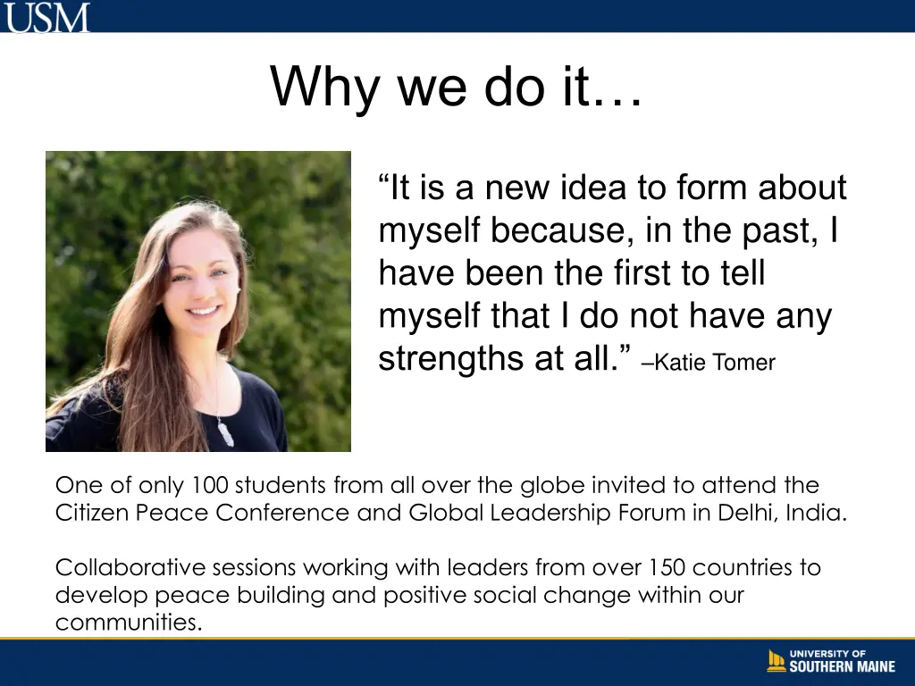 why we do it