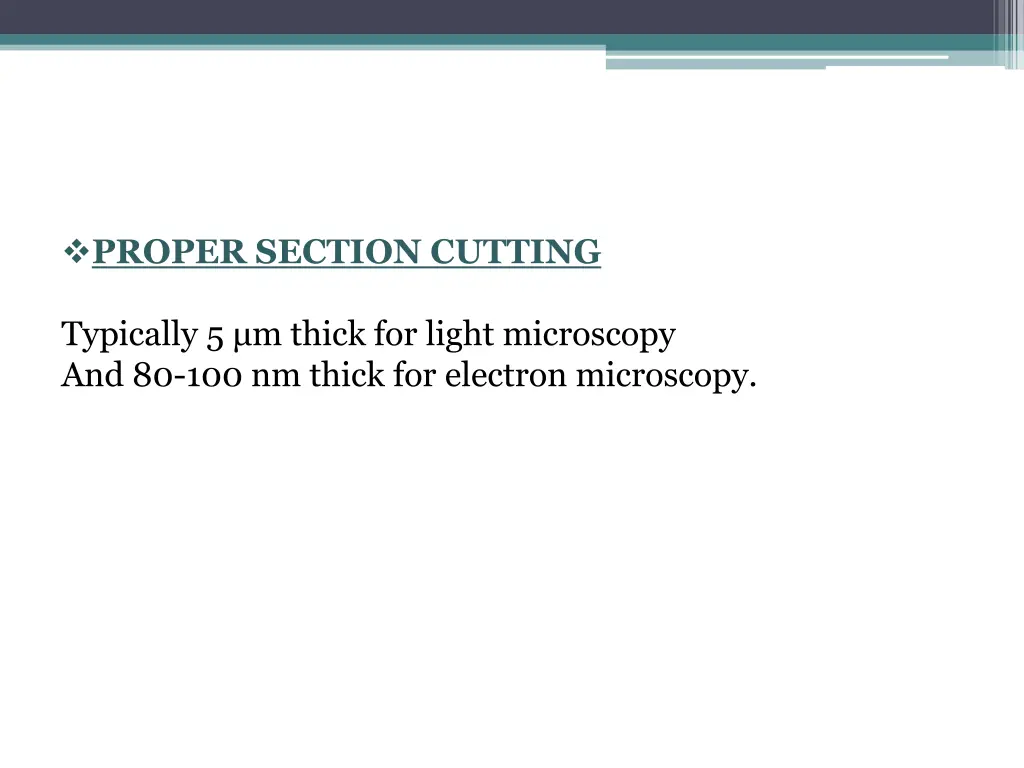proper section cutting