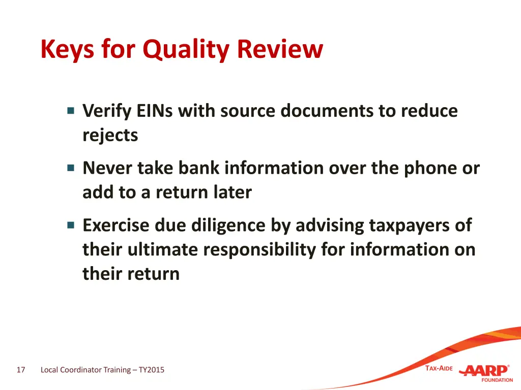 keys for quality review 1
