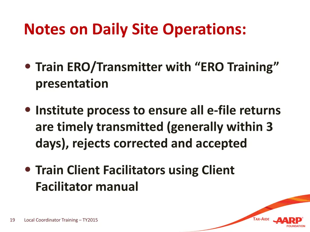 notes on daily site operations 1