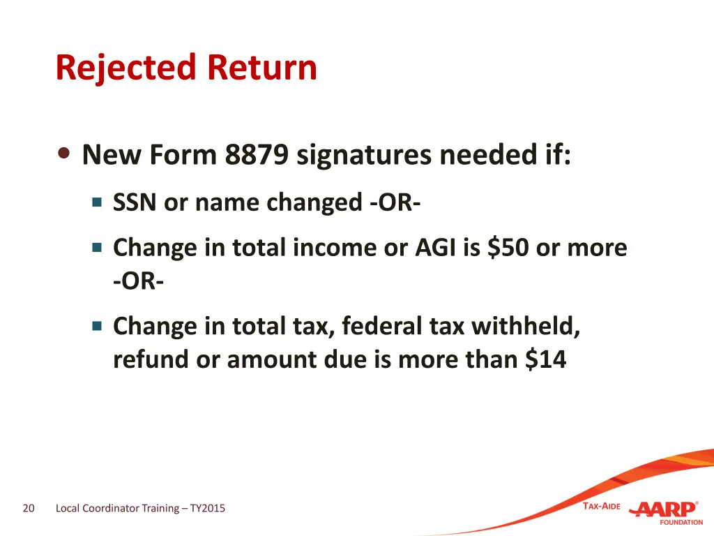 rejected return