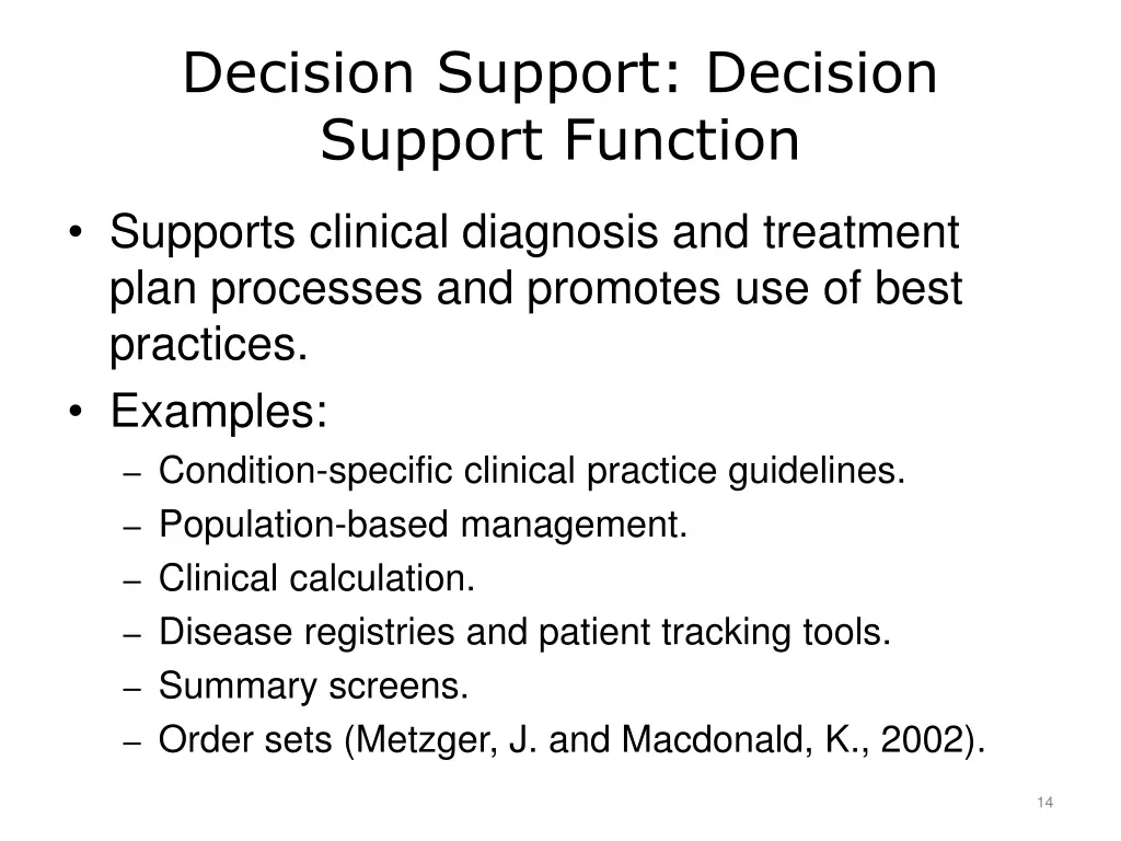 decision support decision support function