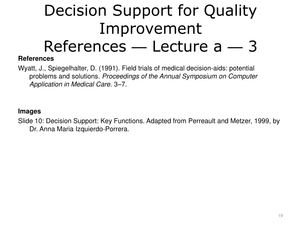 decision support for quality improvement 2