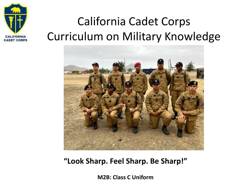 california cadet corps curriculum on military