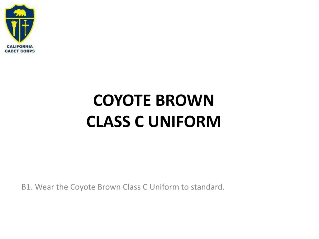 coyote brown class c uniform