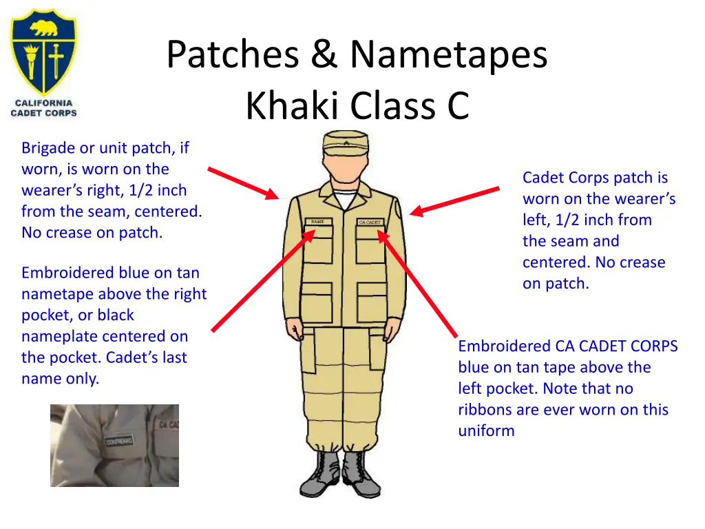 patches nametapes khaki class c