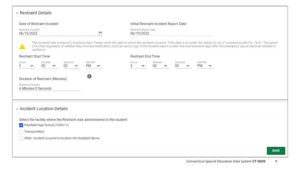 connecticut special education data system ct seds 5