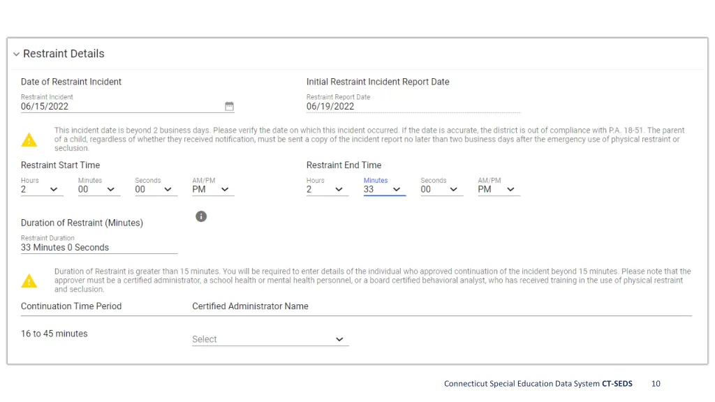 connecticut special education data system ct seds 6